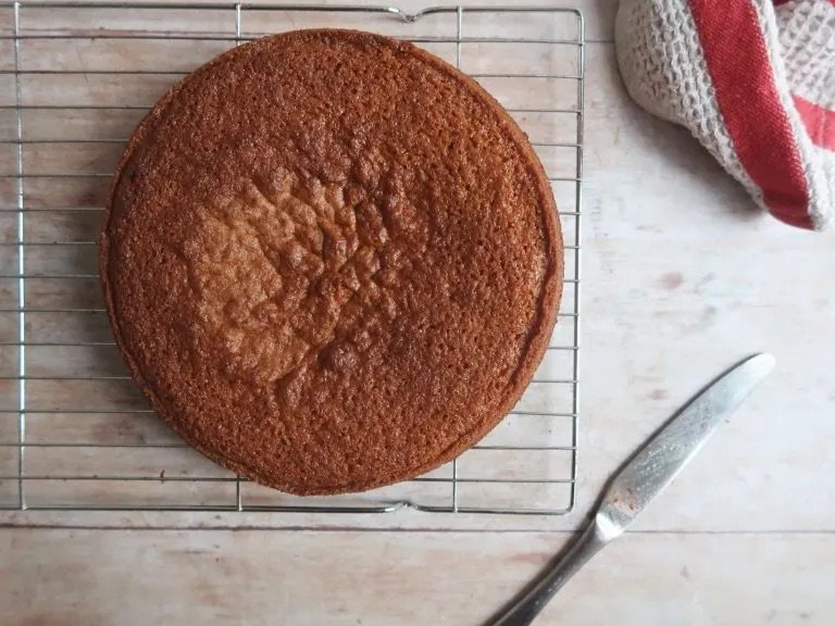 Galician Honey Cake before the honey syrup is added.